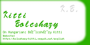 kitti bolcshazy business card